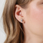 Mondsee 18k Gold Filled Oval Cubic Zirconia Stud Earrings | 18k Gold Filled Jewelry
