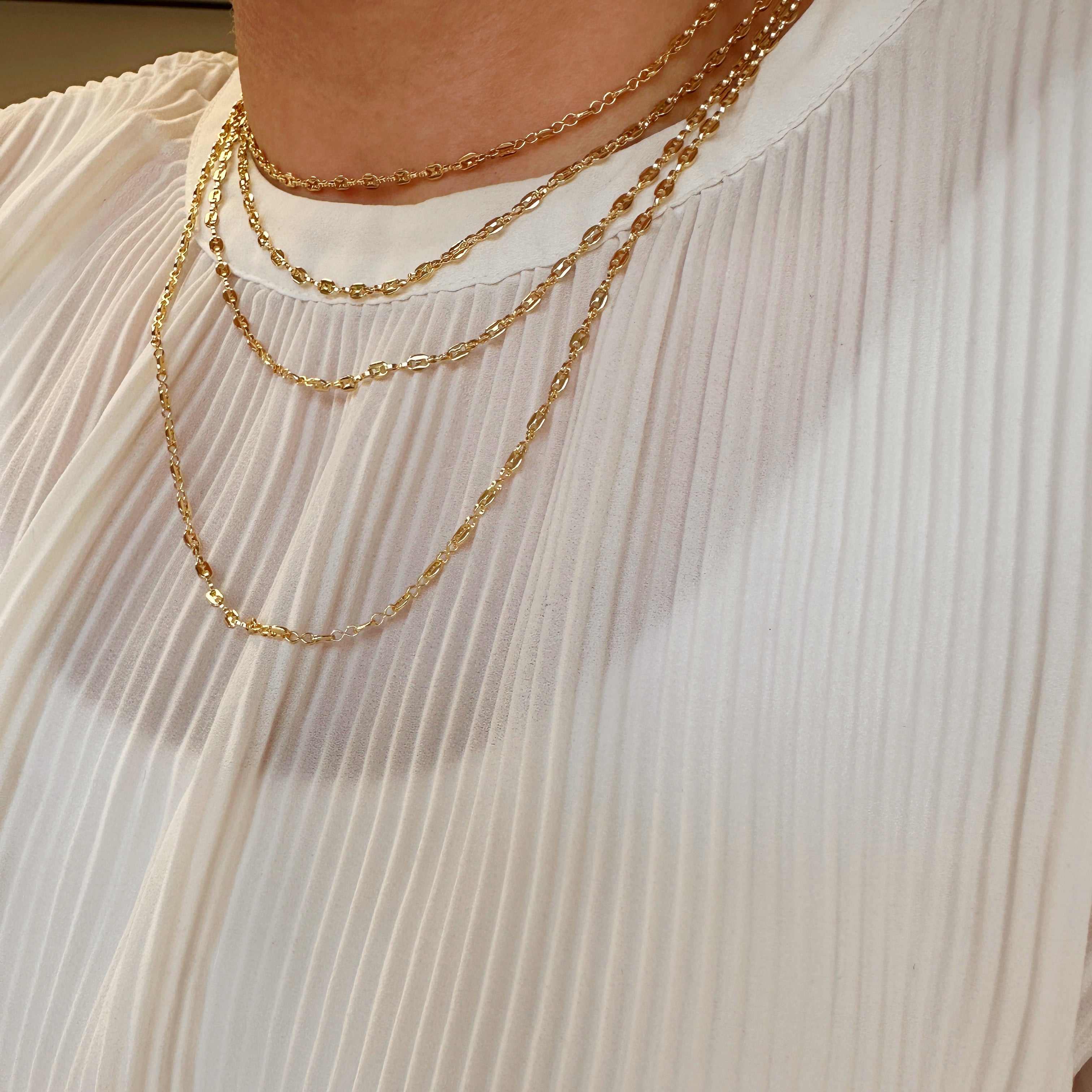 Mondsee 18k Gold Filled 3mm Mini Puffy Links Chain | 18k Gold Filled Jewelry