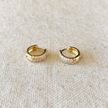 Mondsee 18k Gold Filled 13mm Cubic Zirconia Clicker Hoop Earrings | 18k Gold Filled Jewelry