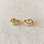 Mondsee 18k Gold Filled 13mm Cubic Zirconia Clicker Hoop Earrings | 18k Gold Filled Jewelry