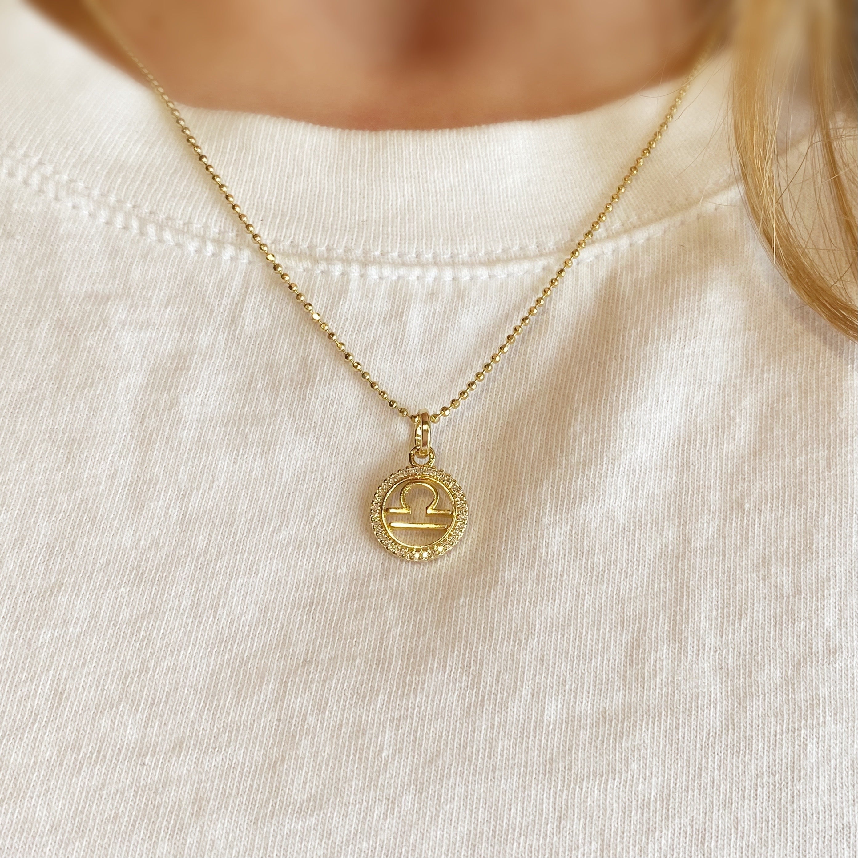 Mondsee 18k Gold Filled Mini Libra Zodiac Pendant | 18k Gold Filled Jewelry