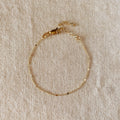 Mondsee 18k Gold Filled 1mm Curb Bracelet With Pressed Details | 18k Gold Filled Jewelry