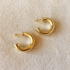 Mondsee 18k Gold Filled 25mm Chubby C-Hoop Earrings | 18k Gold Filled Jewelry