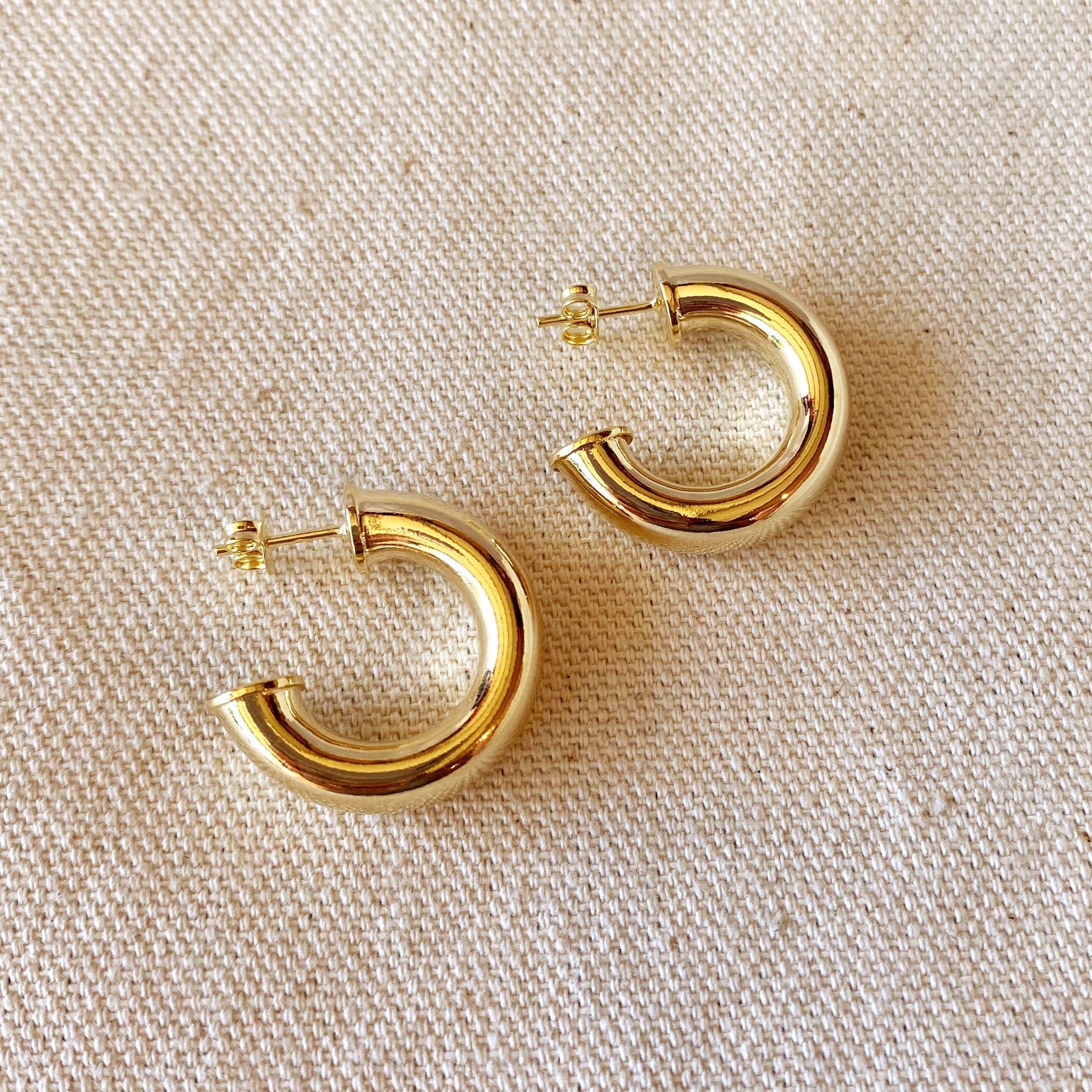 Mondsee 18k Gold Filled 25mm Chubby C-Hoop Earrings | 18k Gold Filled Jewelry