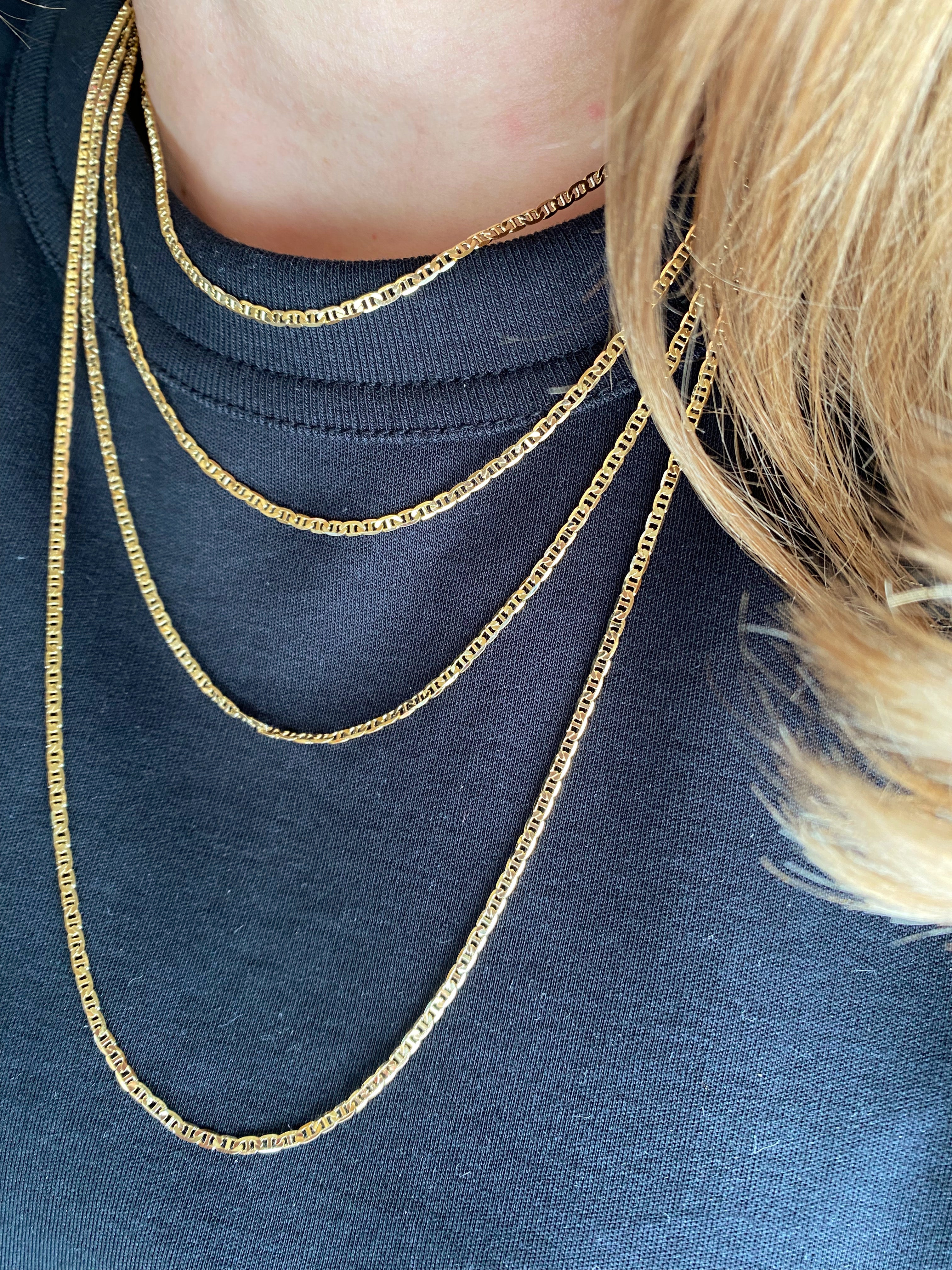 Mondsee 18k Gold Filled 2mm Flat Mariner Chain | 18k Gold Filled Jewelry
