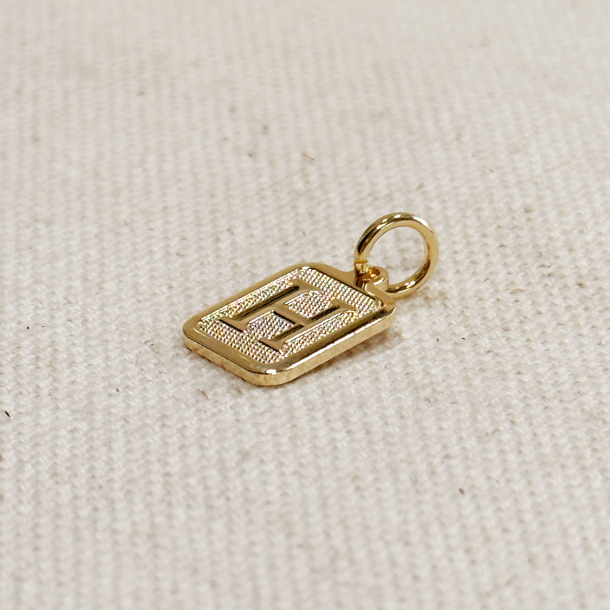 Textured Initial Plate Pendant – H