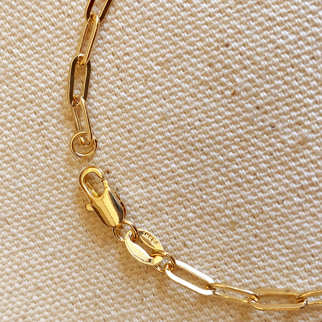 Mondsee 18k Gold Filled Short Link Paperclip Bracelet | 18k Gold Filled Jewelry