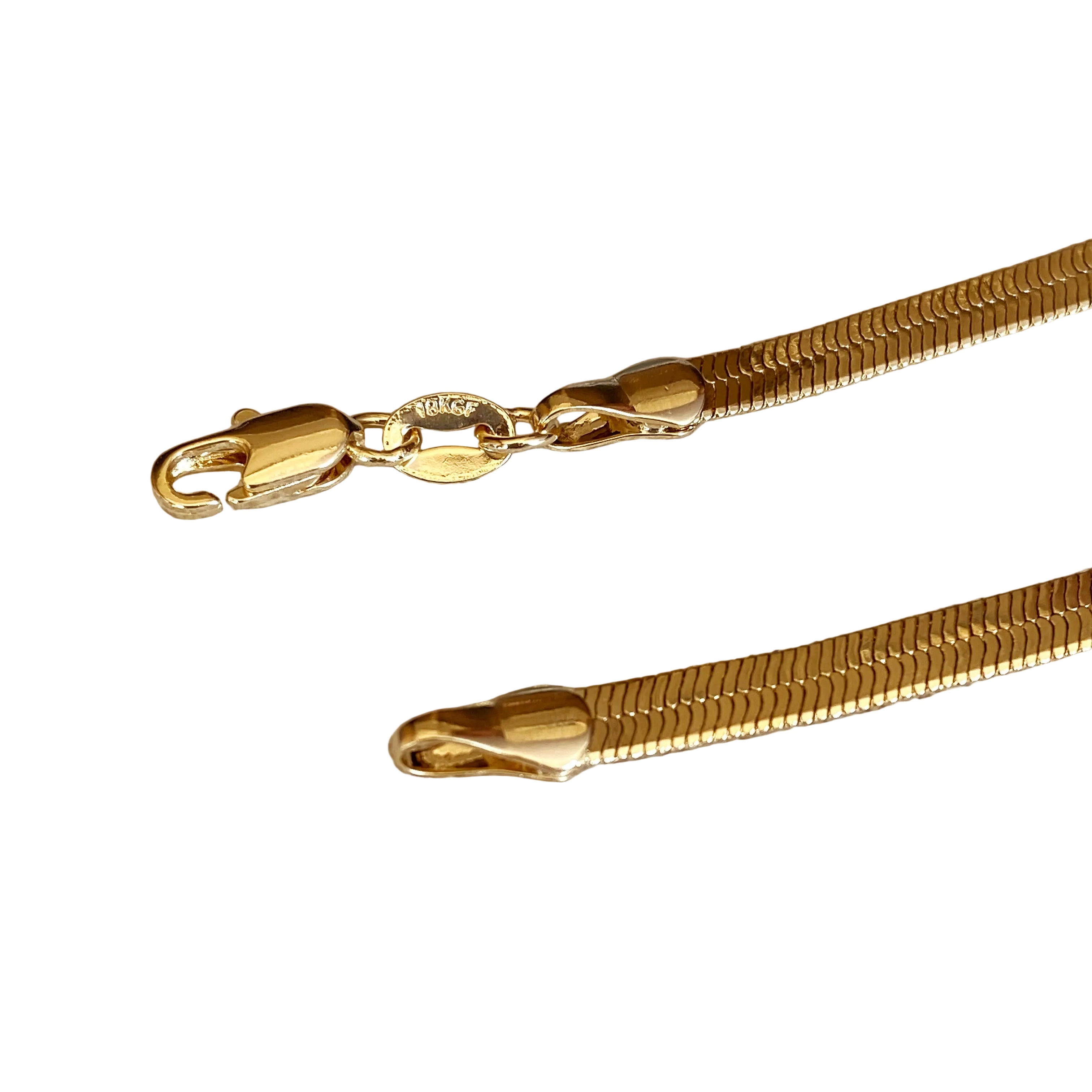 Mondsee 18k Gold Filled 4.0mm Herringbone Chain Necklace | 18k Gold Filled Jewelry
