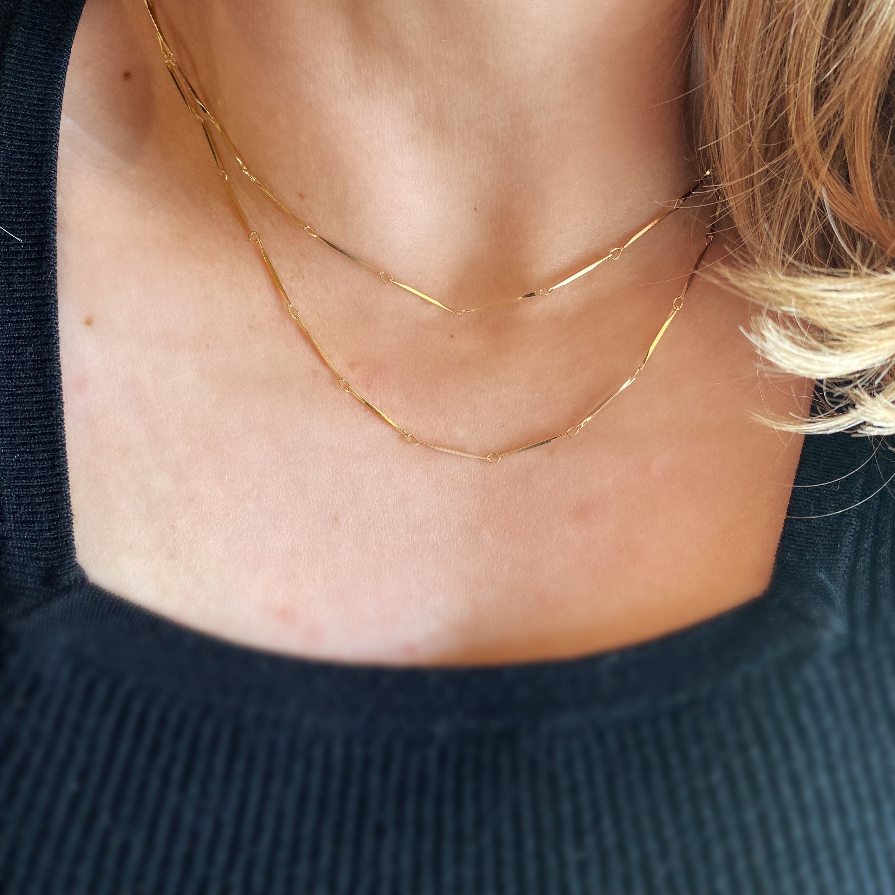 Mondsee 18k Gold Filled 1mm Diamond Cut Straw Chain | 18k Gold Filled Jewelry