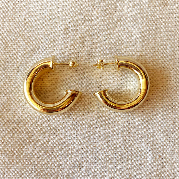 Mondsee 18k Gold Filled 25mm Chubby C-Hoop Earrings | 18k Gold Filled Jewelry