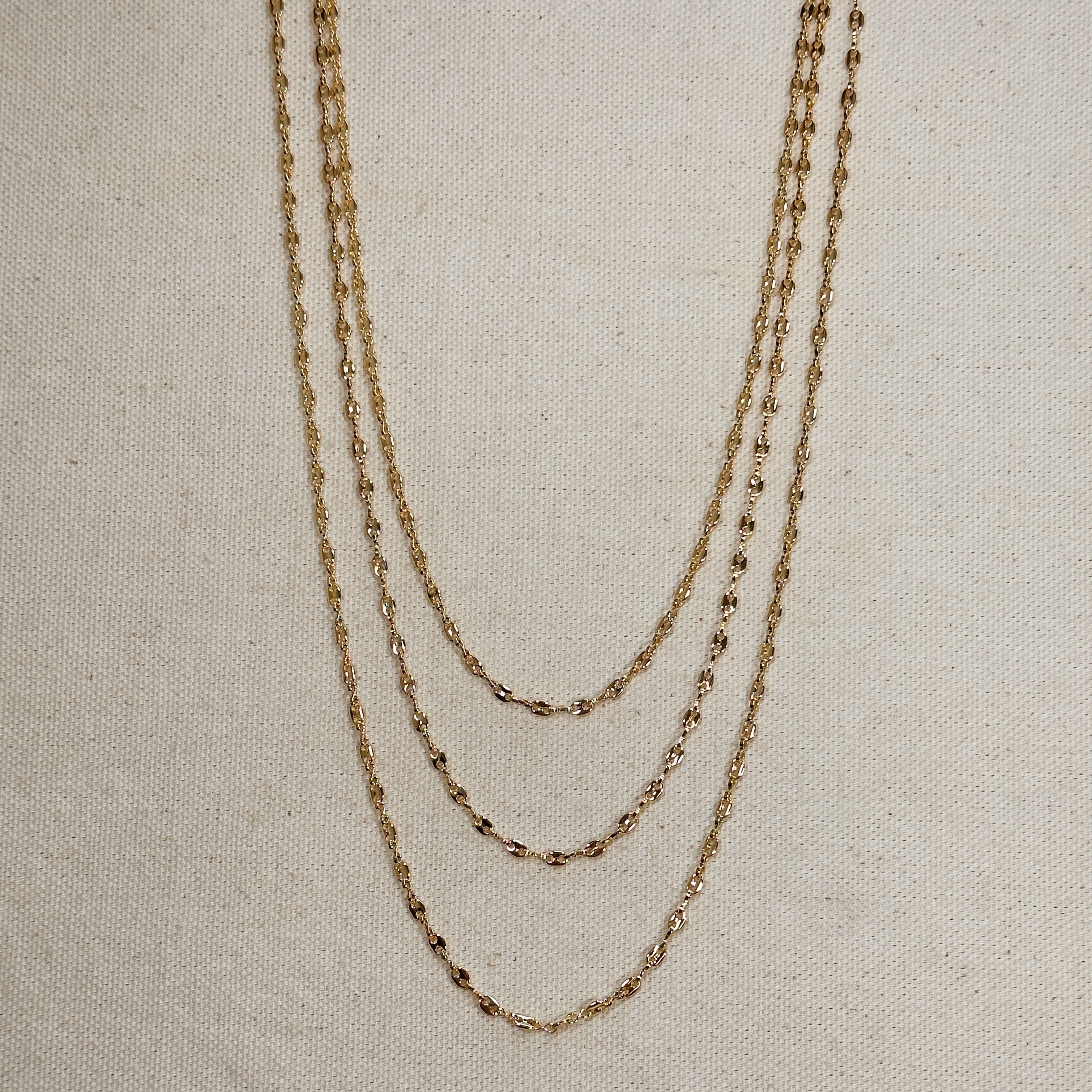 Mondsee 18k Gold Filled 3mm Mini Puffy Links Chain | 18k Gold Filled Jewelry