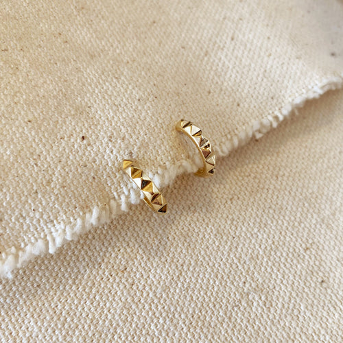Mondsee 18k Gold Filled 13mm Spiked C-Hoop | 18k Gold Filled Jewelry