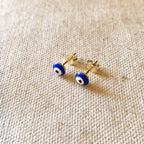 Mondsee 18k Gold Filled Enamel 6mm Blue Evil Eye | 18k Gold Filled Jewelry