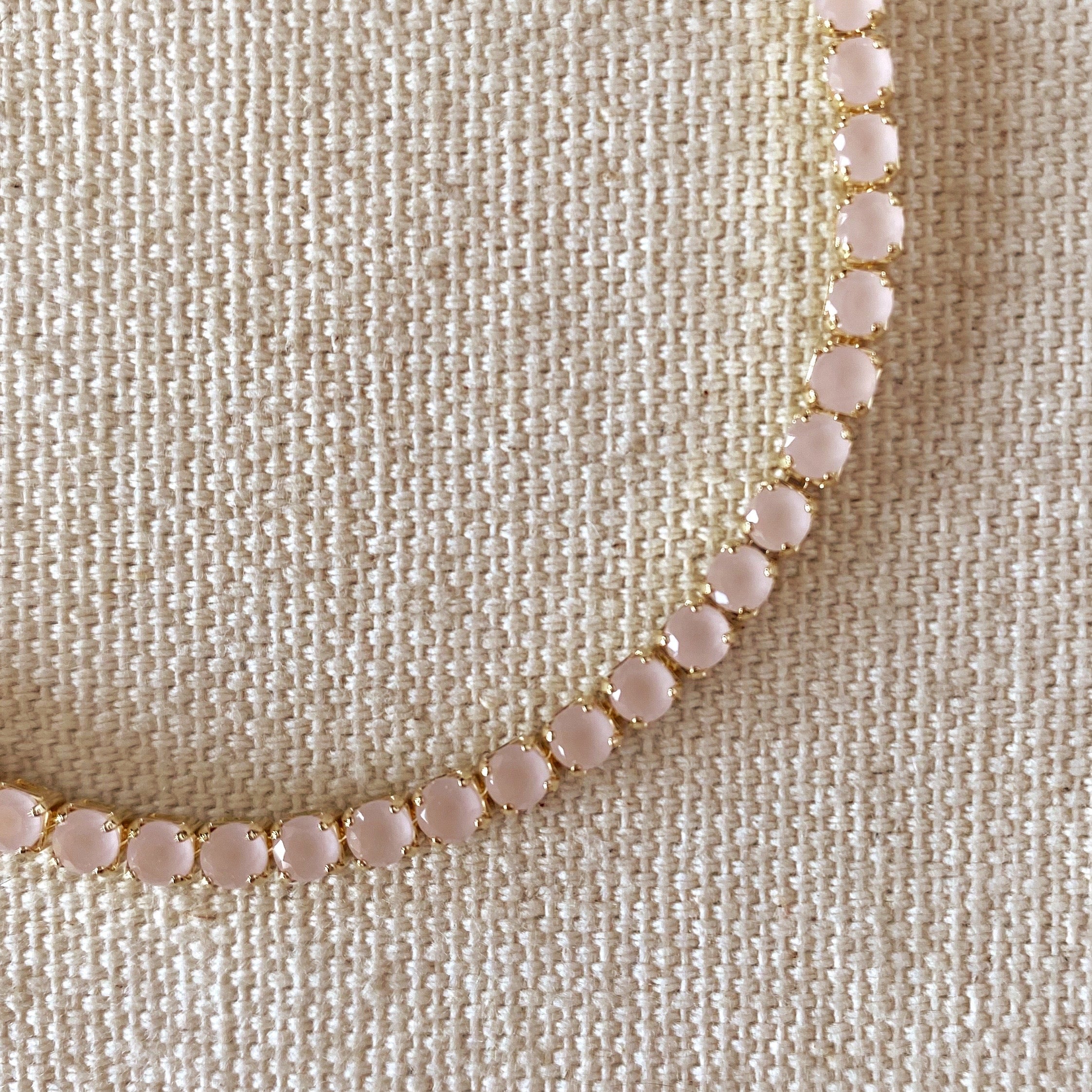Mondsee 18k Gold Filled 3mm CZ Nude Pink Bracelet | 18k Gold Filled Jewelry