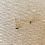 GoldFi 18k Gold Filled Tiny Black Evil Eye Stud Earrings