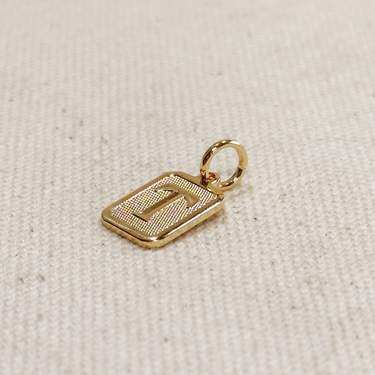 Textured Initial Plate Pendant – T