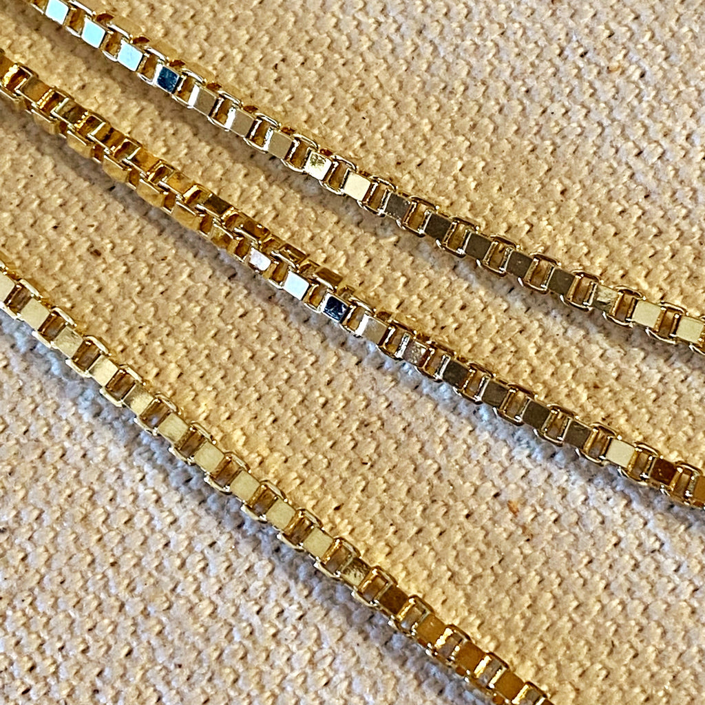 Mondsee 18k Gold Filled 2.0 mm Box Chain Necklace | 18k Gold Filled Jewelry