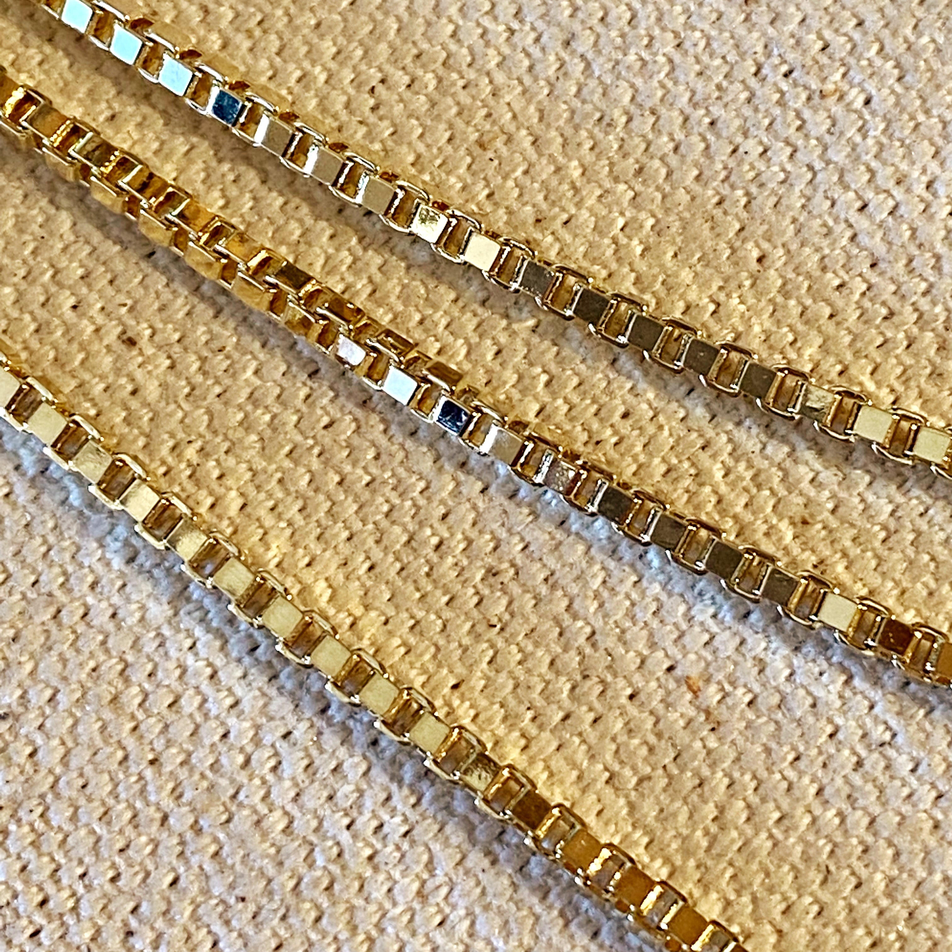 Mondsee 18k Gold Filled 2.0 mm Box Chain Necklace | 18k Gold Filled Jewelry