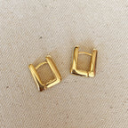 GoldFi 18k Gold Filled Rectangle Shaped Hoop Earrings