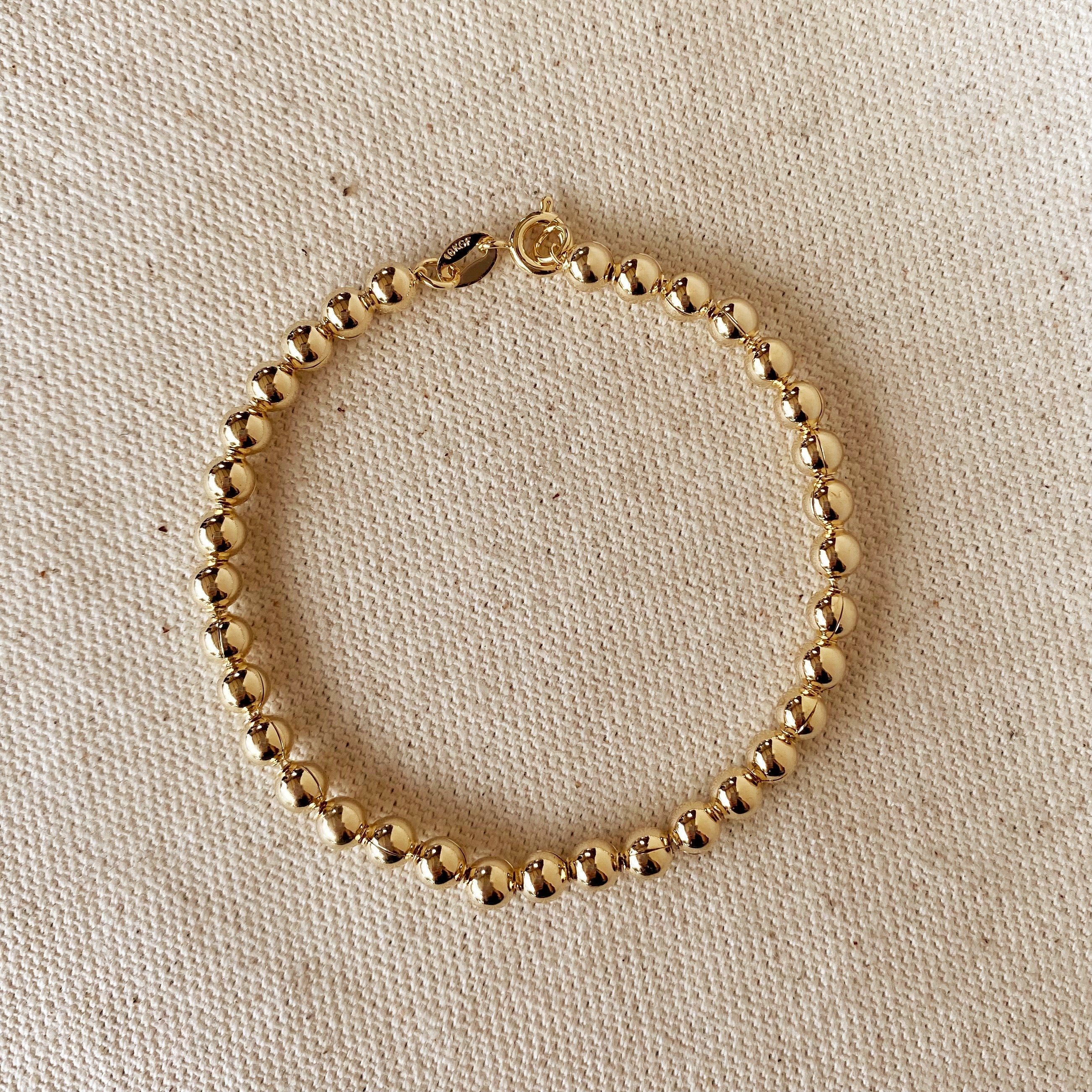 Mondsee 18k Gold Filled 4.5mm Beaded Bracelet | 18k Gold Filled Jewelry