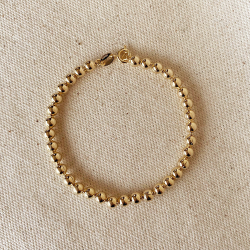 Mondsee 18k Gold Filled 4.5mm Beaded Bracelet | 18k Gold Filled Jewelry
