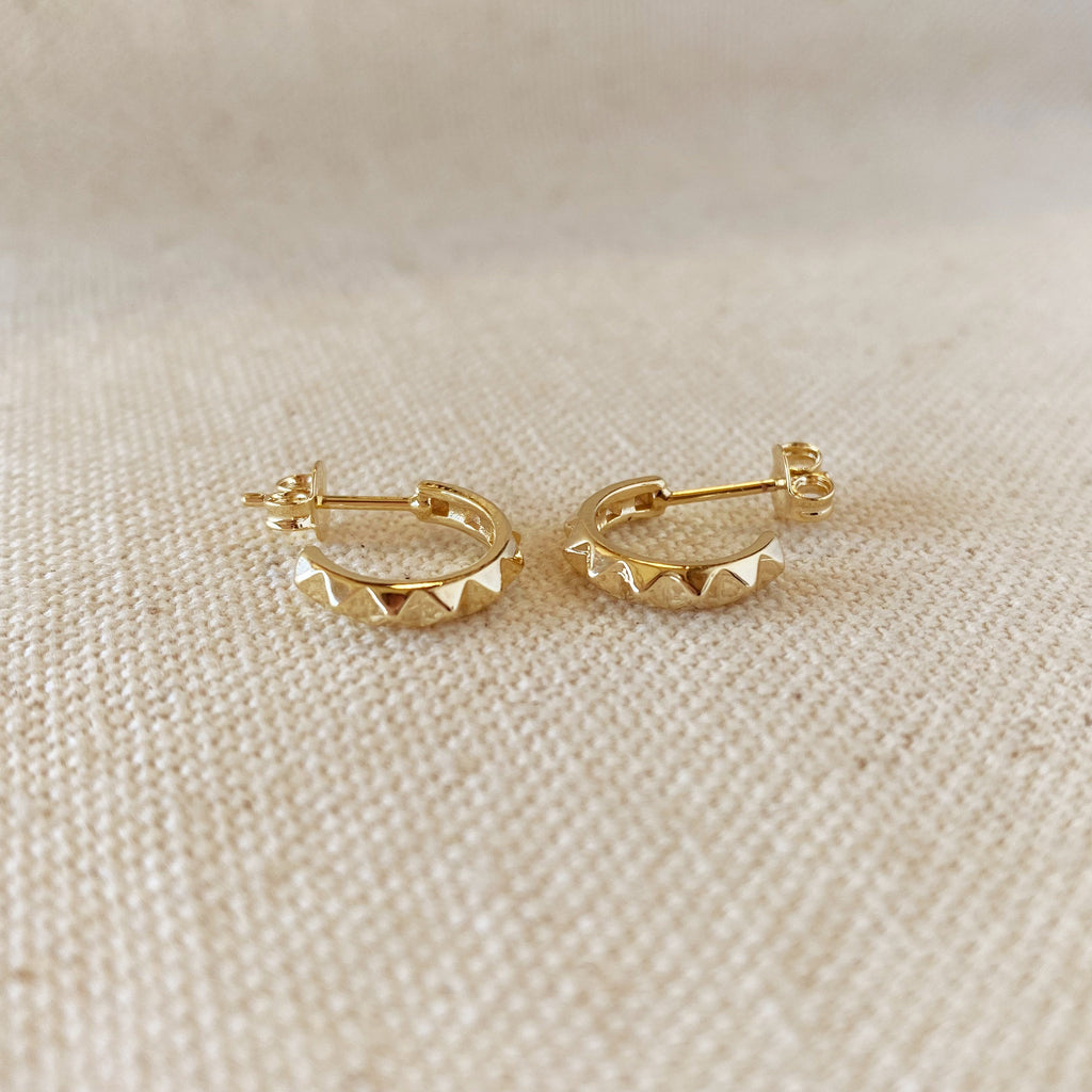 Mondsee 18k Gold Filled 13mm Spiked C-Hoop | 18k Gold Filled Jewelry