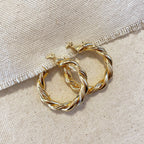 Mondsee 18k Gold Filled 30mm Double Twisted Tube Hoop Earrings | 18k Gold Filled Jewelry