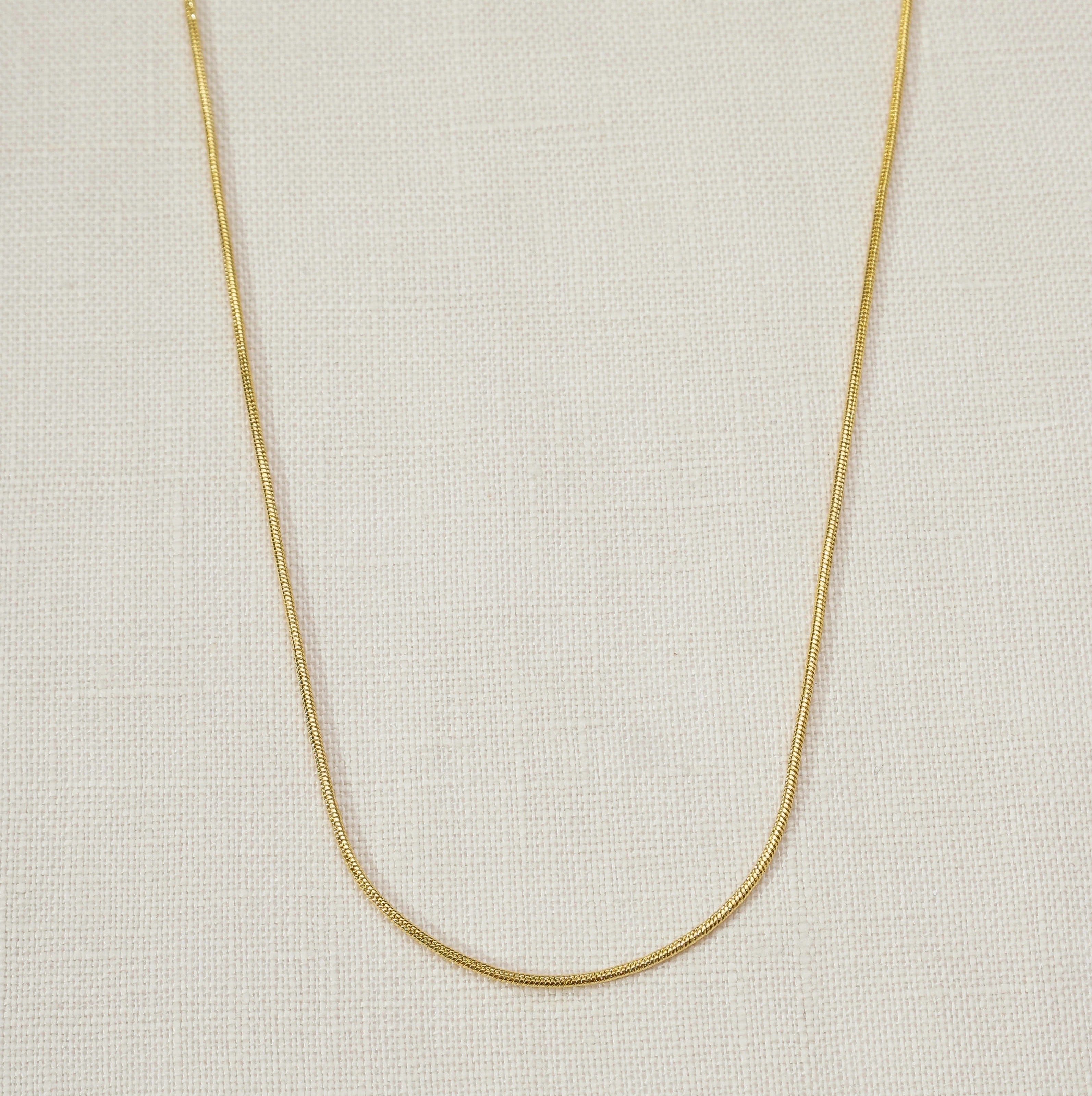 Mondsee 18k Gold Filled 1.2 mm Round Snake Chain Necklace | 18k Gold Filled Jewelry