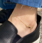 Mondsee 18k Gold Filled 0.5mm Box Chain Anklet | 18k Gold Filled Jewelry