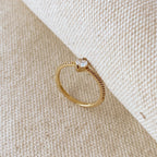Mondsee 18k Gold Filled Vintage Mini Heart Stackable Band Ring | 18k Gold Filled Jewelry