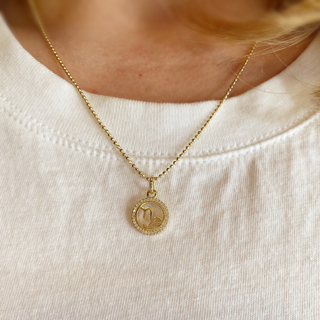 Mondsee 18k Gold Filled Mini Capricorn Zodiac Pendant | 18k Gold Filled Jewelry