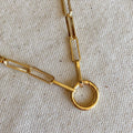 Mondsee 18k Gold Filled Paperclip Chain Necklace Carabine Clasp | 18k Gold Filled Jewelry