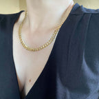 Mondsee 18k Gold Filled 8mm Diamond Cut Cuban Chain Necklace | 18k Gold Filled Jewelry