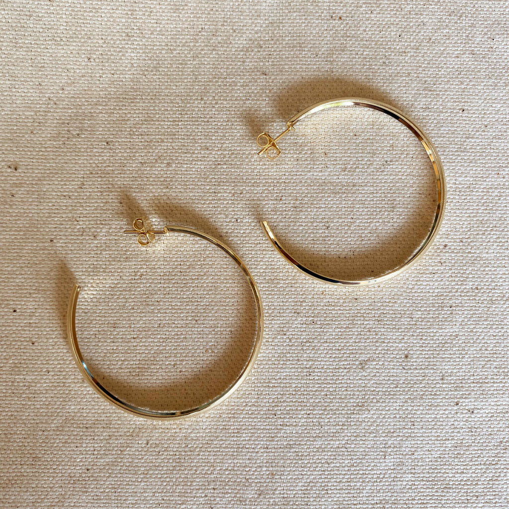 Mondsee 18k Gold Filled 50mm Hollow C-Hoop Earrings | 18k Gold Filled Jewelry