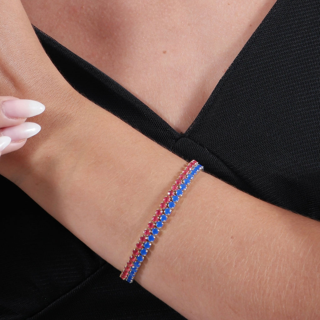 Mondsee 18k Gold Filled 3mm CZ Royal Blue Bracelet | 18k Gold Filled Jewelry