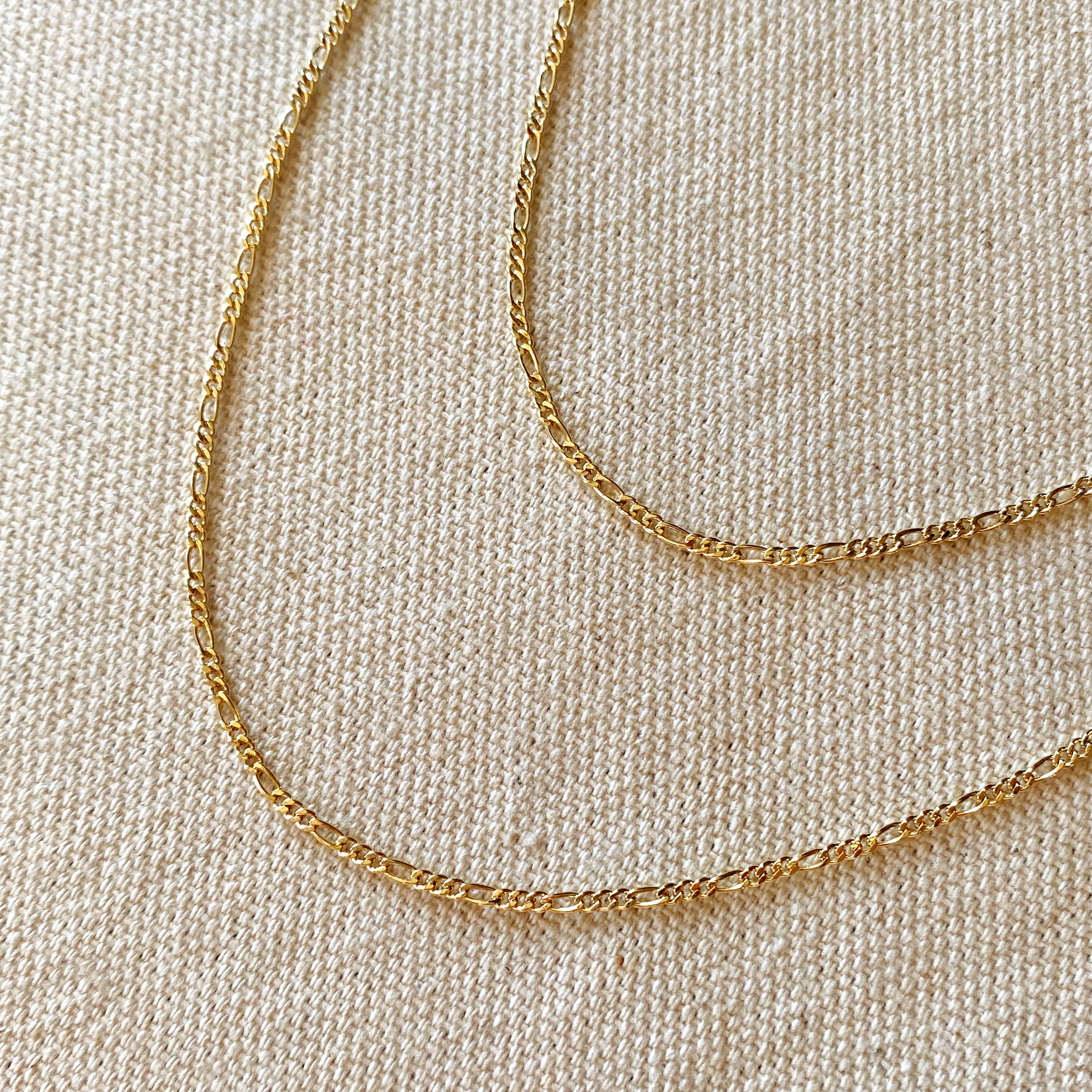 Mondsee 18k Gold Filled Thin Figaro Chain | 18k Gold Filled Jewelry