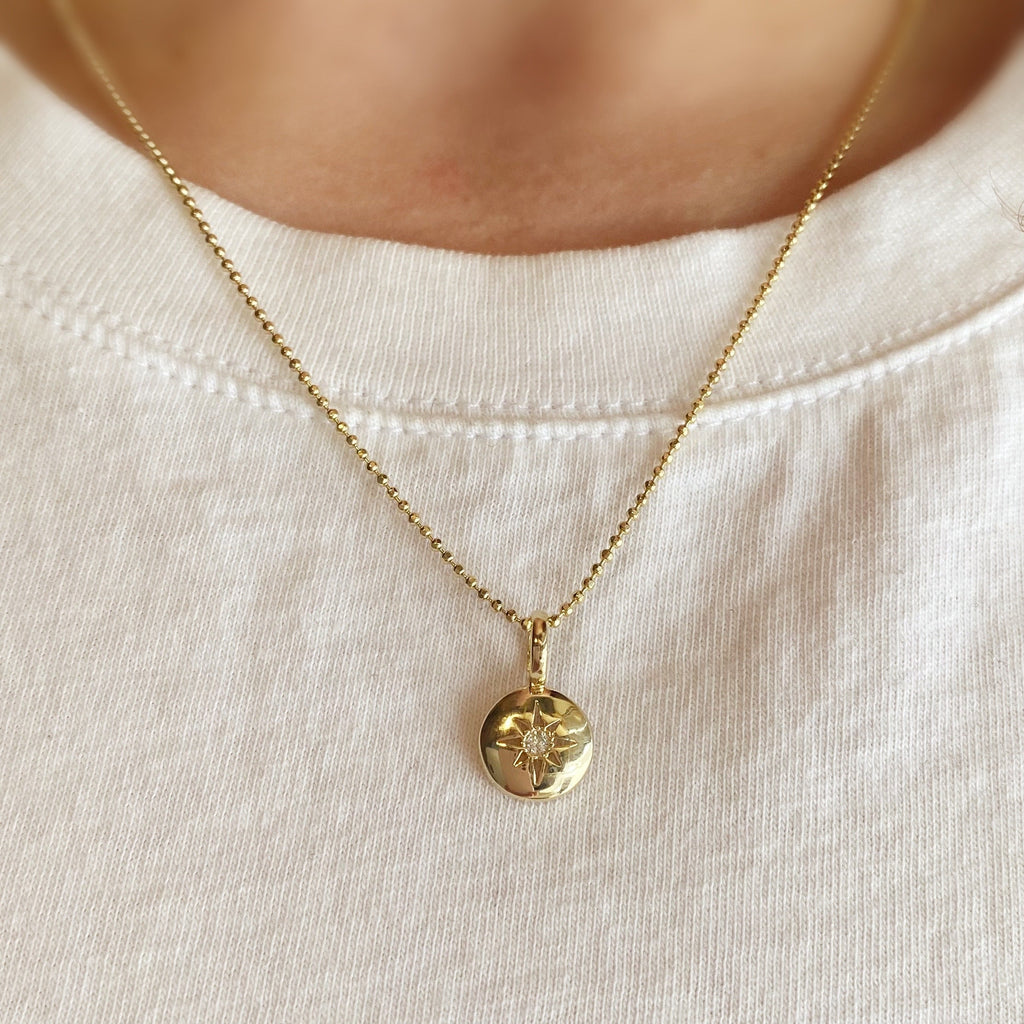 Mondsee 18k Gold Filled Mini Starburst Plate Pendant | 18k Gold Filled Jewelry