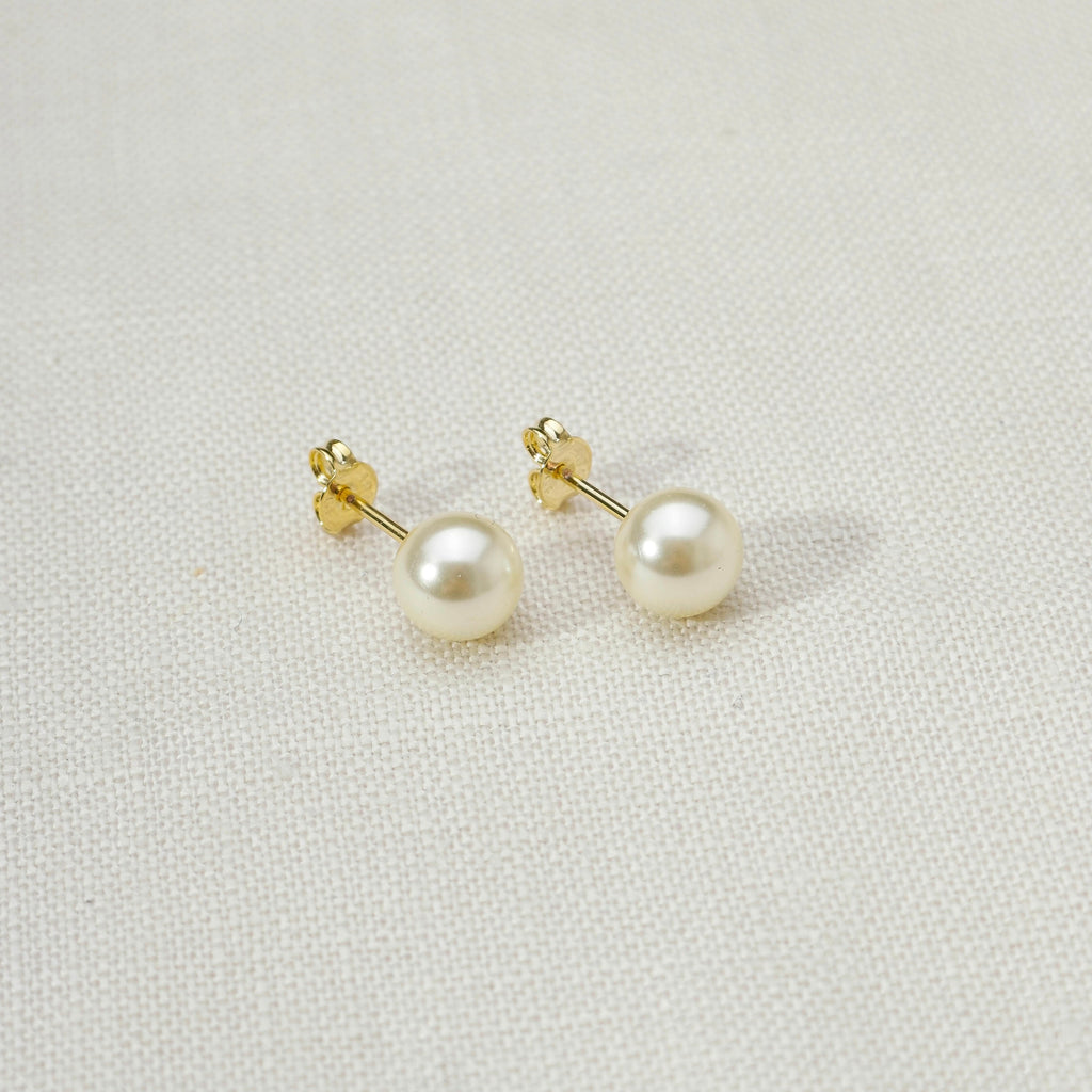 Mondsee 18k Gold Filled 6mm Classic Pearl Stud | 18k Gold Filled Jewelry