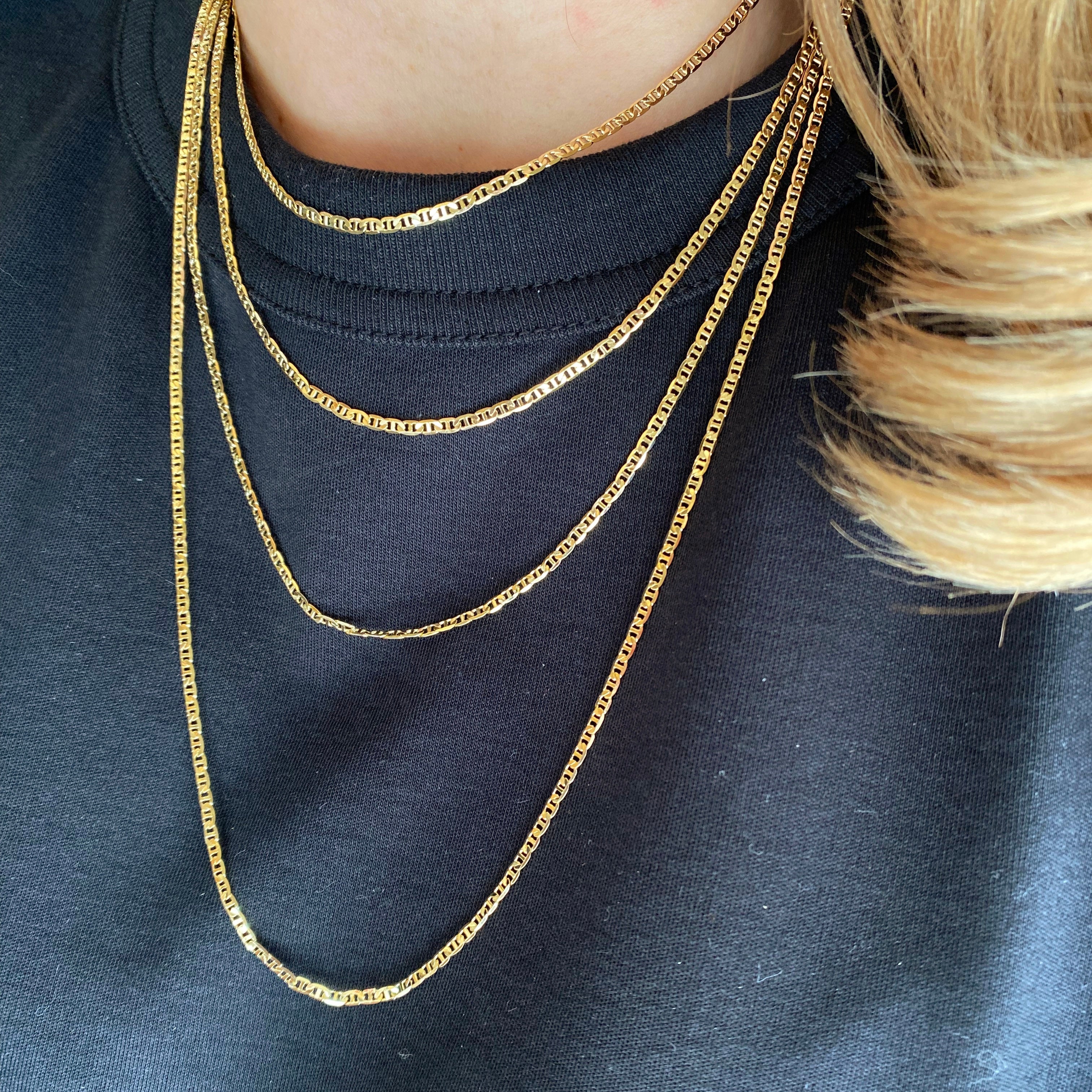 Mondsee 18k Gold Filled 2mm Flat Mariner Chain | 18k Gold Filled Jewelry