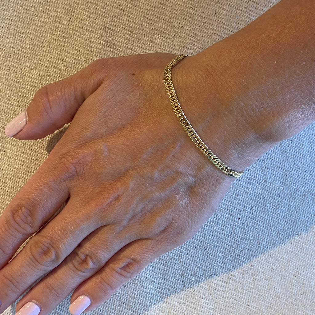 Mondsee 18k Gold Filled Double Curb Chain Bracelet Cuban | 18k Gold Filled Jewelry