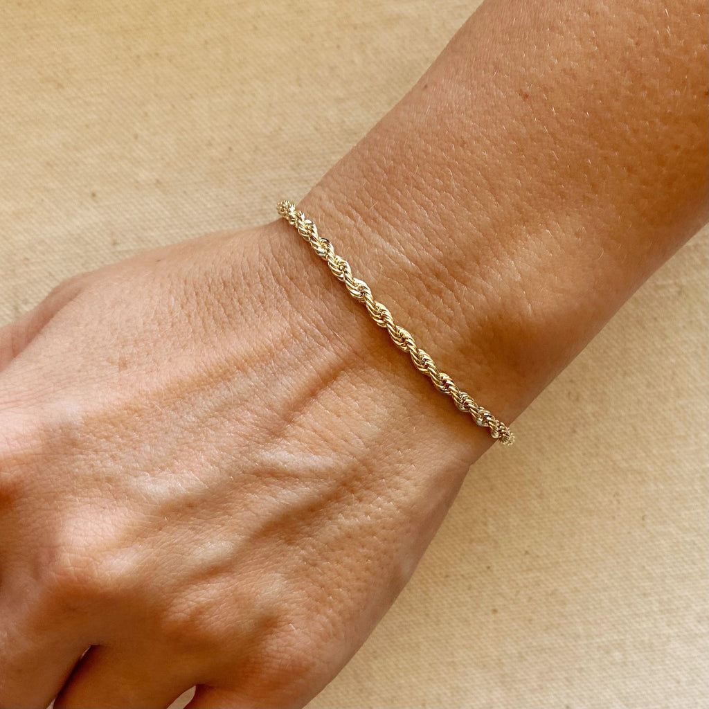 Mondsee 18k Gold Filled 3mm Rope Bracelet | 18k Gold Filled Jewelry