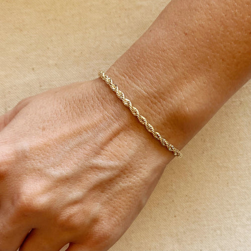 Mondsee 18k Gold Filled 3mm Rope Bracelet | 18k Gold Filled Jewelry
