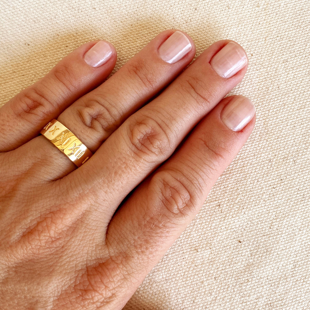 Mondsee 18k Gold Filled Roman Numeral Band Ring | 18k Gold Filled Jewelry