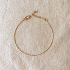 Mondsee 18k Gold Filled 0.5mm Box Chain Anklet | 18k Gold Filled Jewelry