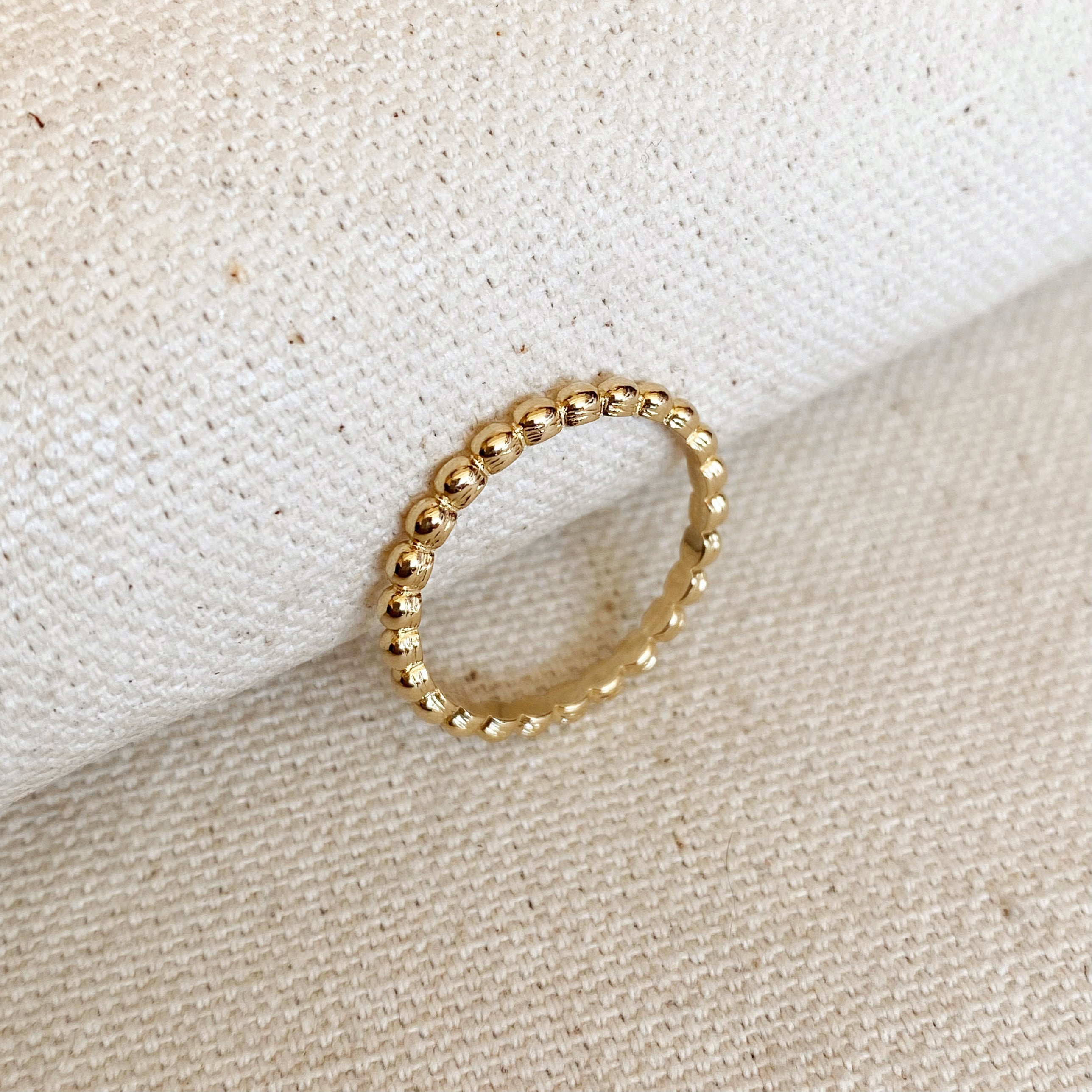 Mondsee 18k Gold Filled Beaded Band Ring | 18k Gold Filled Jewelry