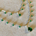 Mondsee 18k Gold Filled Double Teardrop Emerald Necklace | 18k Gold Filled Jewelry