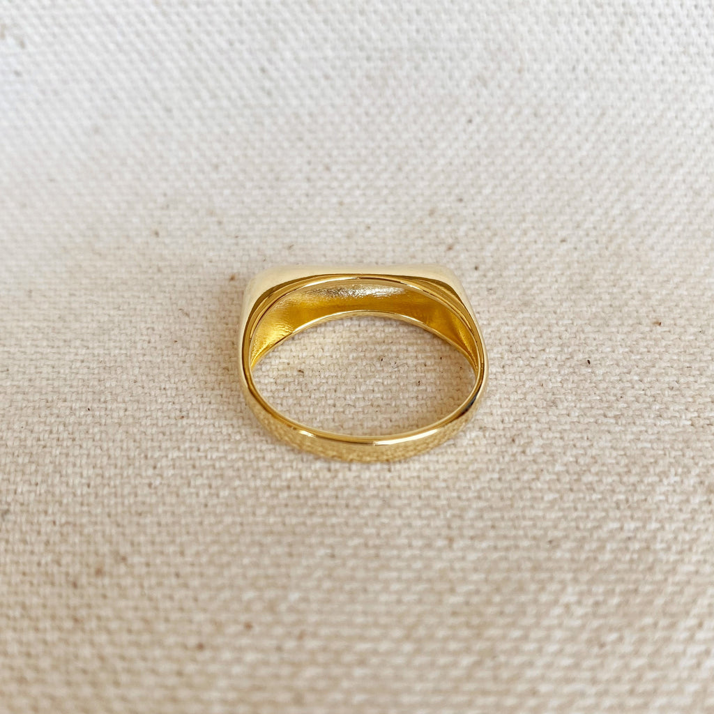 Mondsee 18k Gold Filled Bubble Flat Top Stackable Ring | 18k Gold Filled Jewelry
