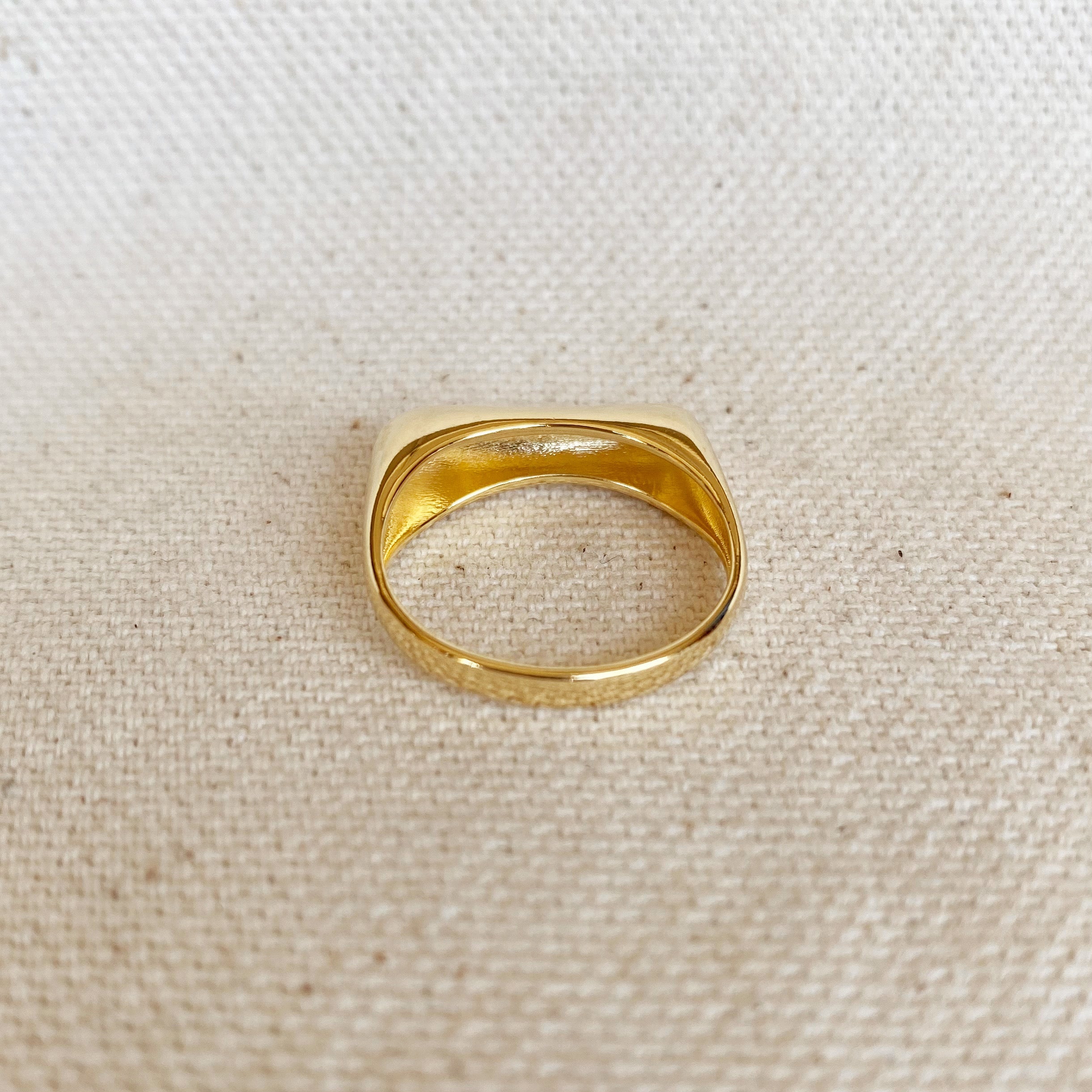 Mondsee 18k Gold Filled Bubble Flat Top Stackable Ring | 18k Gold Filled Jewelry