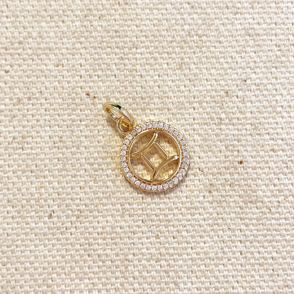Mondsee 18k Gold Filled Mini Gemini Zodiac Pendant | 18k Gold Filled Jewelry