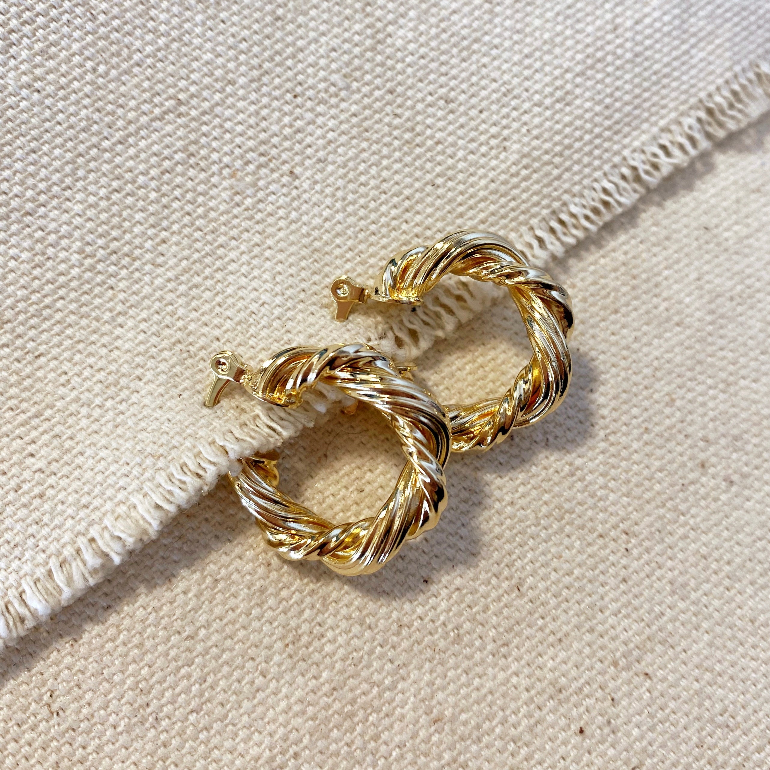 Mondsee 18k Gold Filled 21mm Double Twisted Tube Hoop Earrings | 18k Gold Filled Jewelry